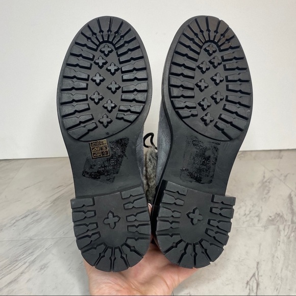 New! Botkier Madigan Suede Fur Lace Up Gray Boot 8.5 - Picture 11 of 13